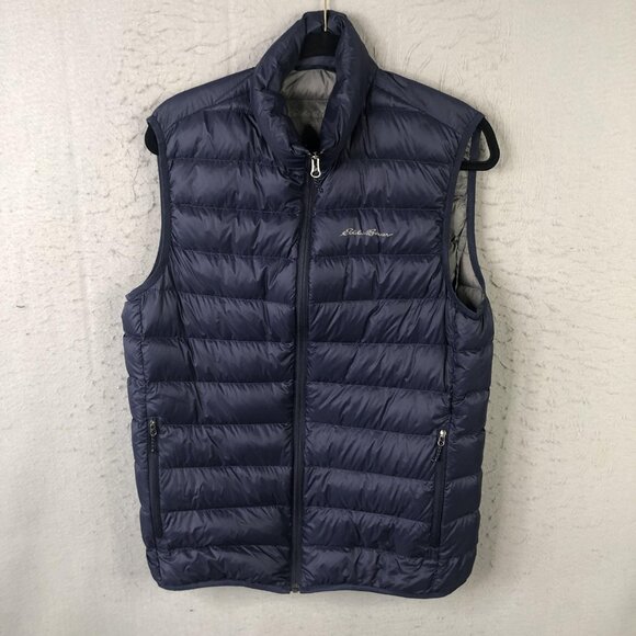 Eddie Bauer Other - Eddie Bauer Vest Mens Small Navy Blue Down Puffer Full Zip Quilted Lightweight